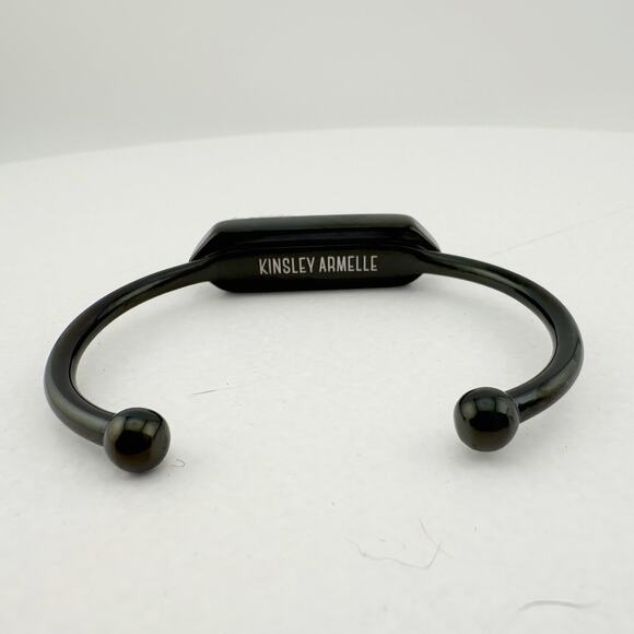 Black Ondine White Quartz Bangle Bracelet - Picture 3 of 12